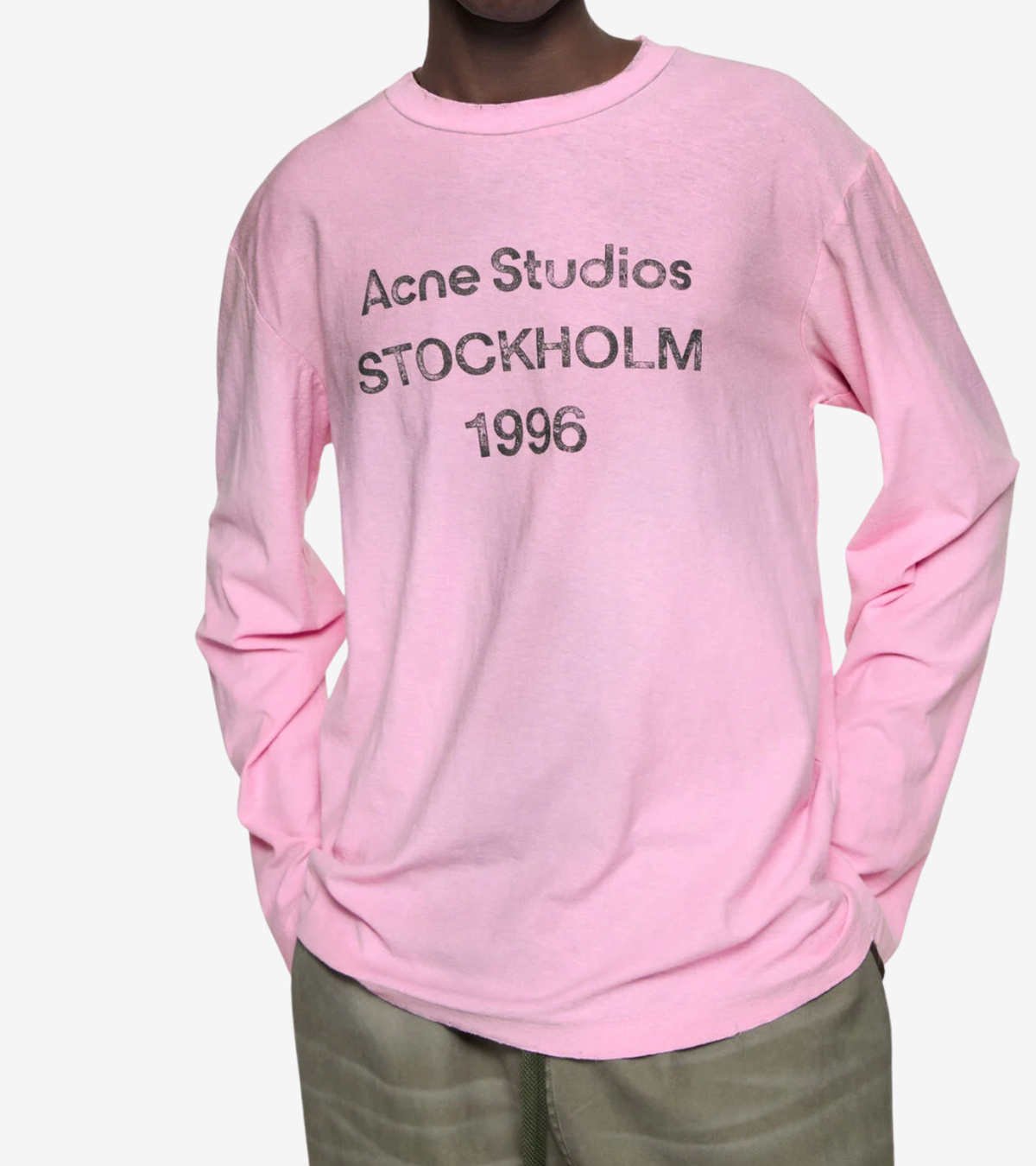 Acne Studios Sprayed 1996 Logo Long Sleeve T-Shirt – Cotton Candy Pink