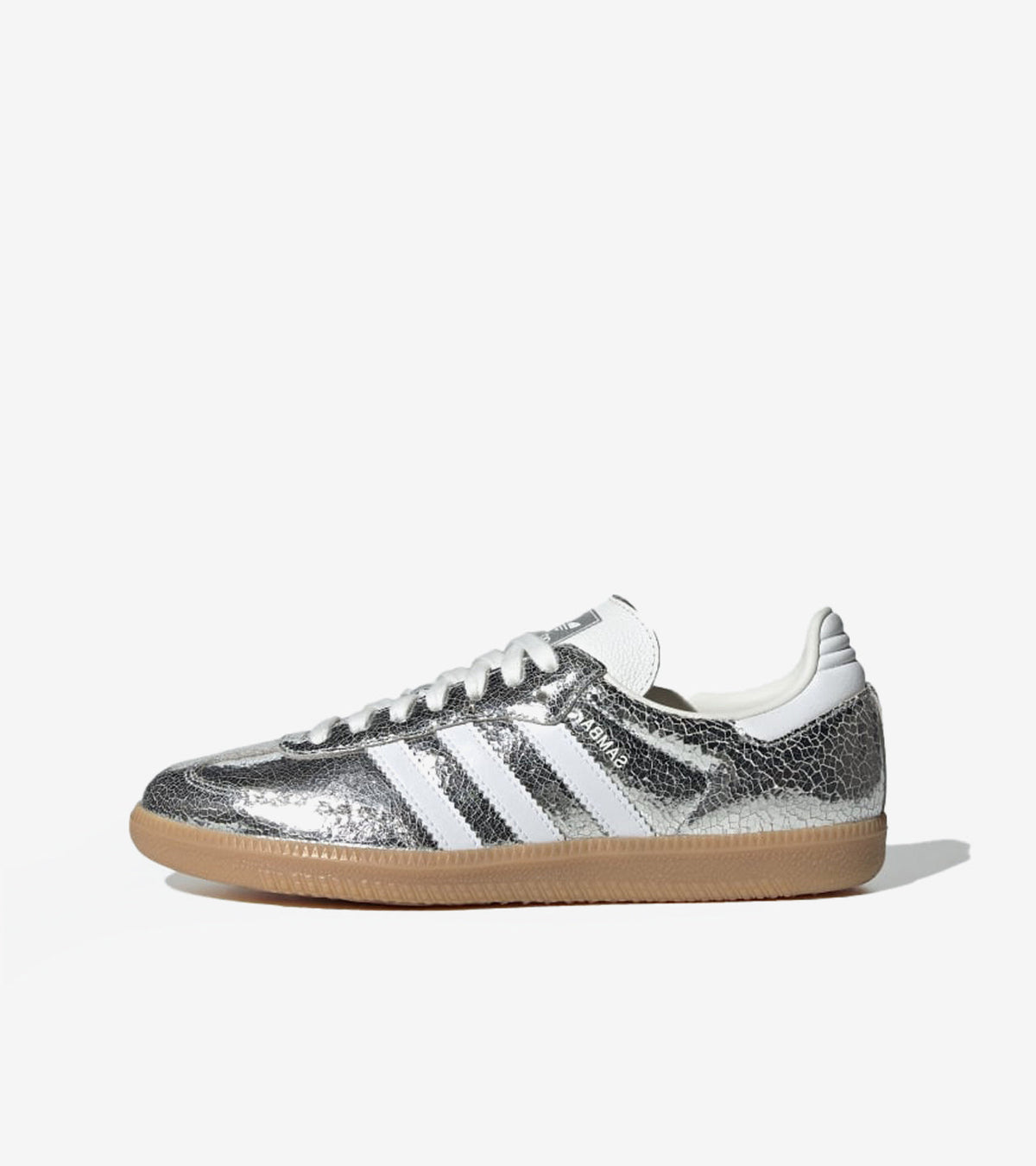 Adidas Samba OG Silver Metallic Cracked Leather – Version Femme (JR0035)