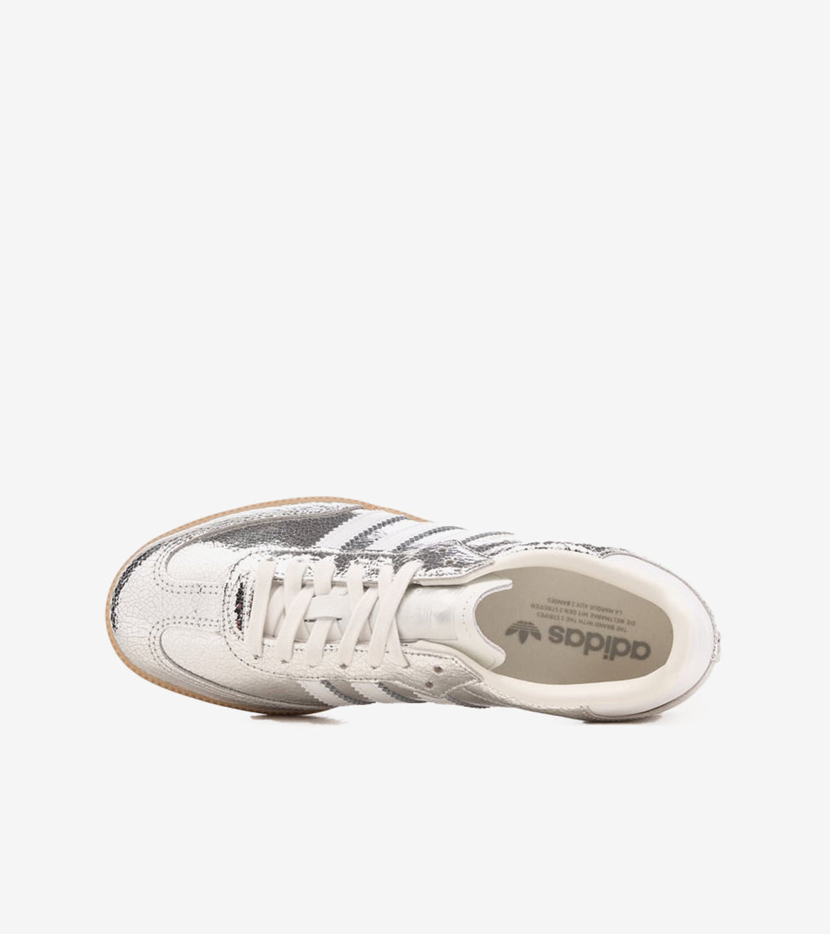 Adidas Samba OG Silver Metallic Cracked Leather – Version Femme (JR0035)