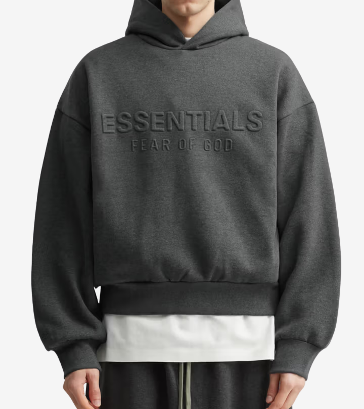Fear of God Essentials Embossed Classic Hoodie – Charcoal Heather