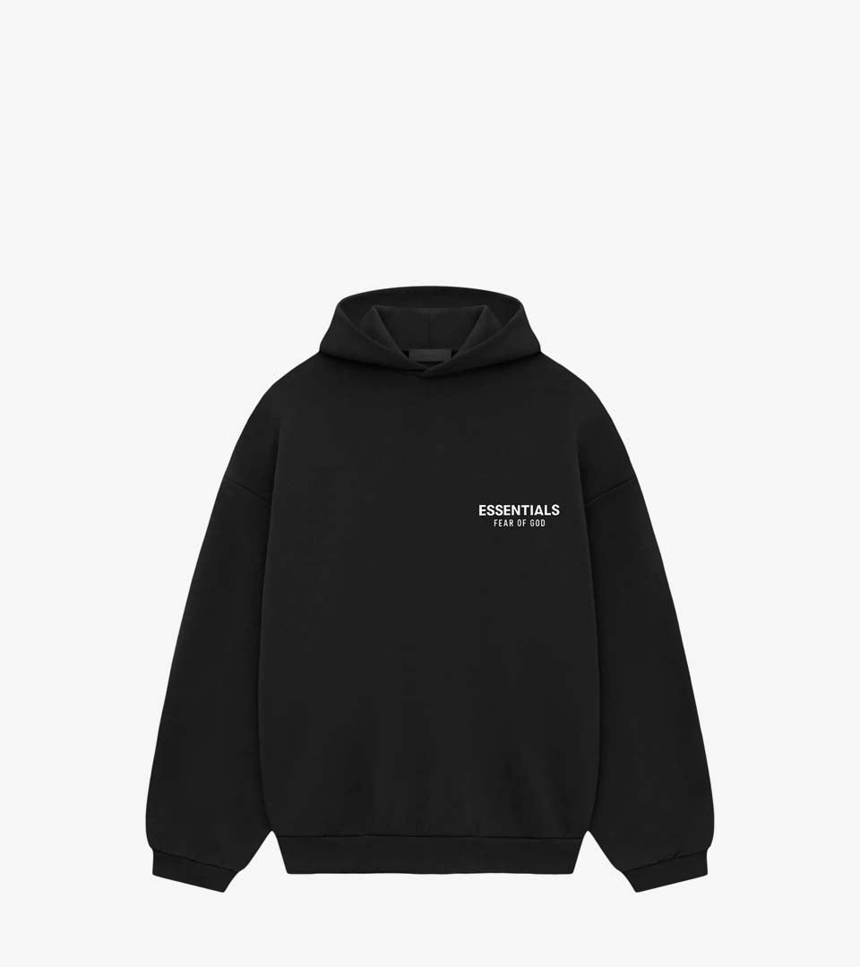 Fear of God Essentials Fleece Hoodie II 'Black' — Essentials FW24