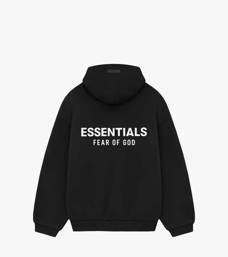 Fear of God Essentials Fleece Hoodie II 'Black' — Essentials FW24
