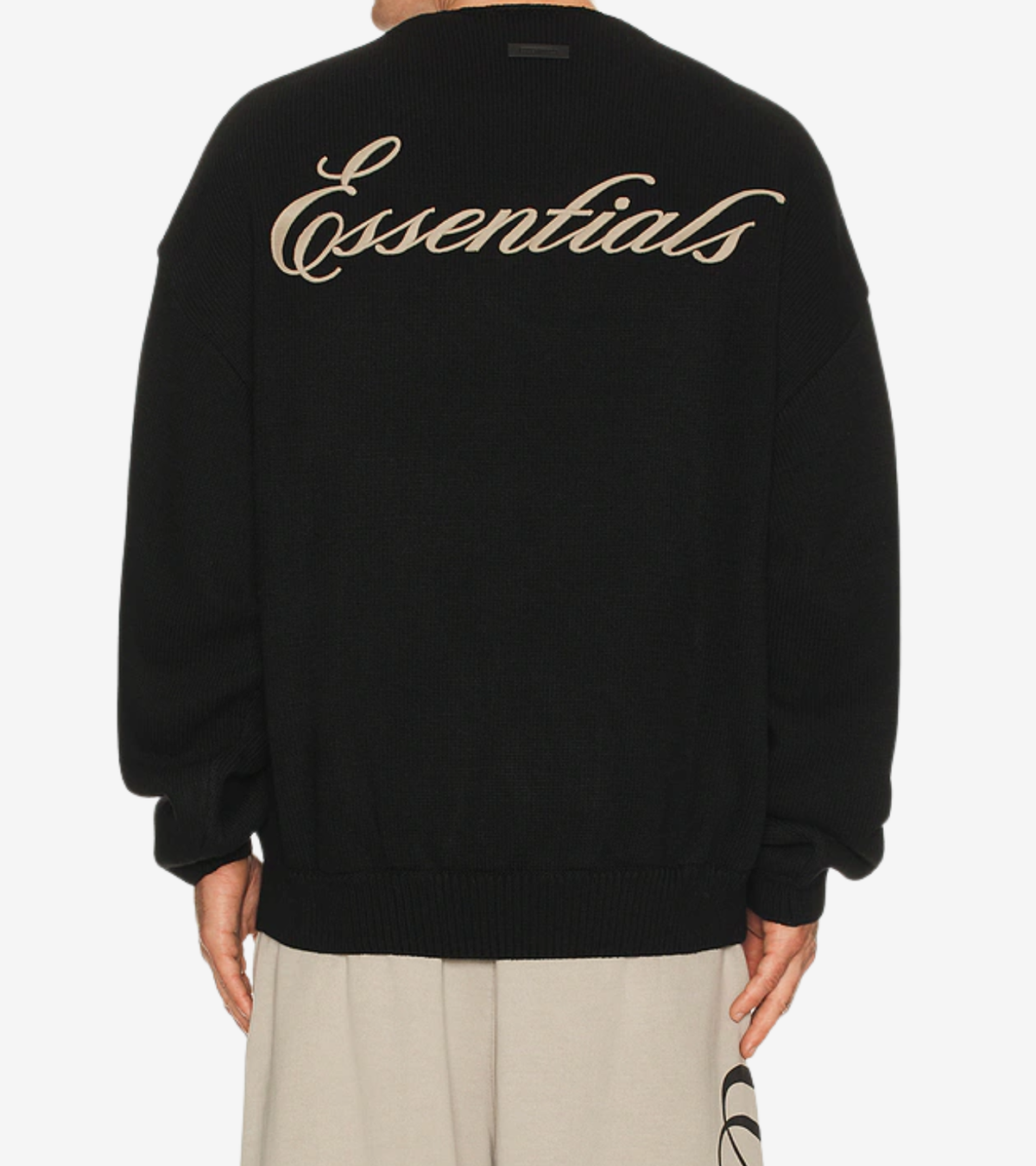 Fear of God Essentials – Waffle Crewneck Sweater 'Vintage Black'