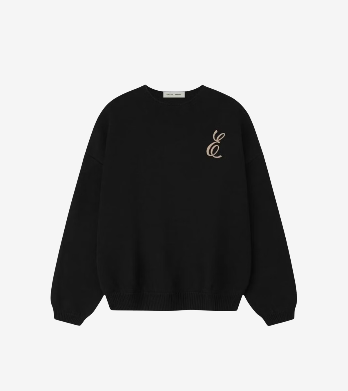 Fear of God Essentials – Waffle Crewneck Sweater 'Vintage Black'