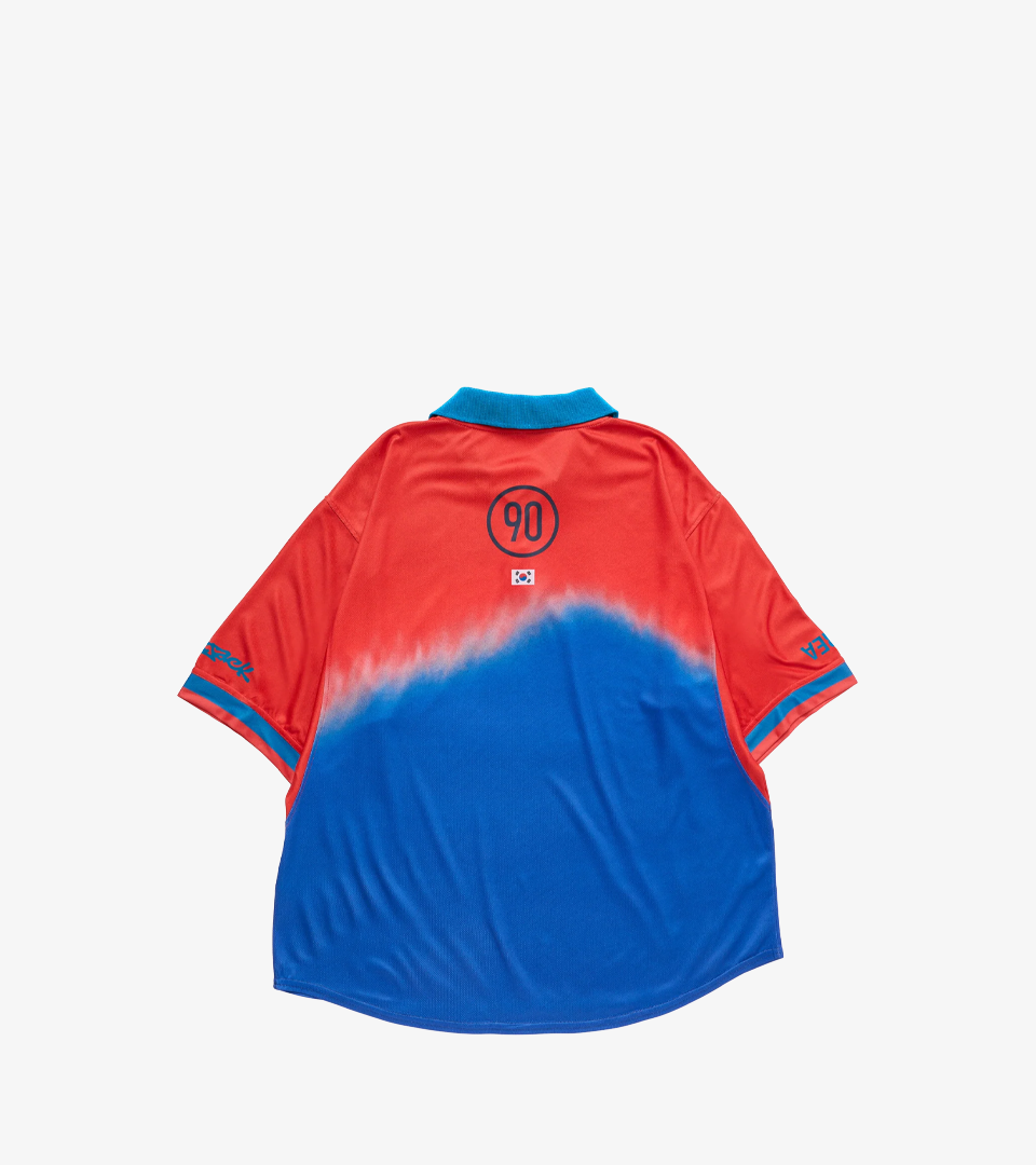 Maillot Rétro Cactus Jack x Nike Korea Total 90 — Rouge/Bleu (SS26)