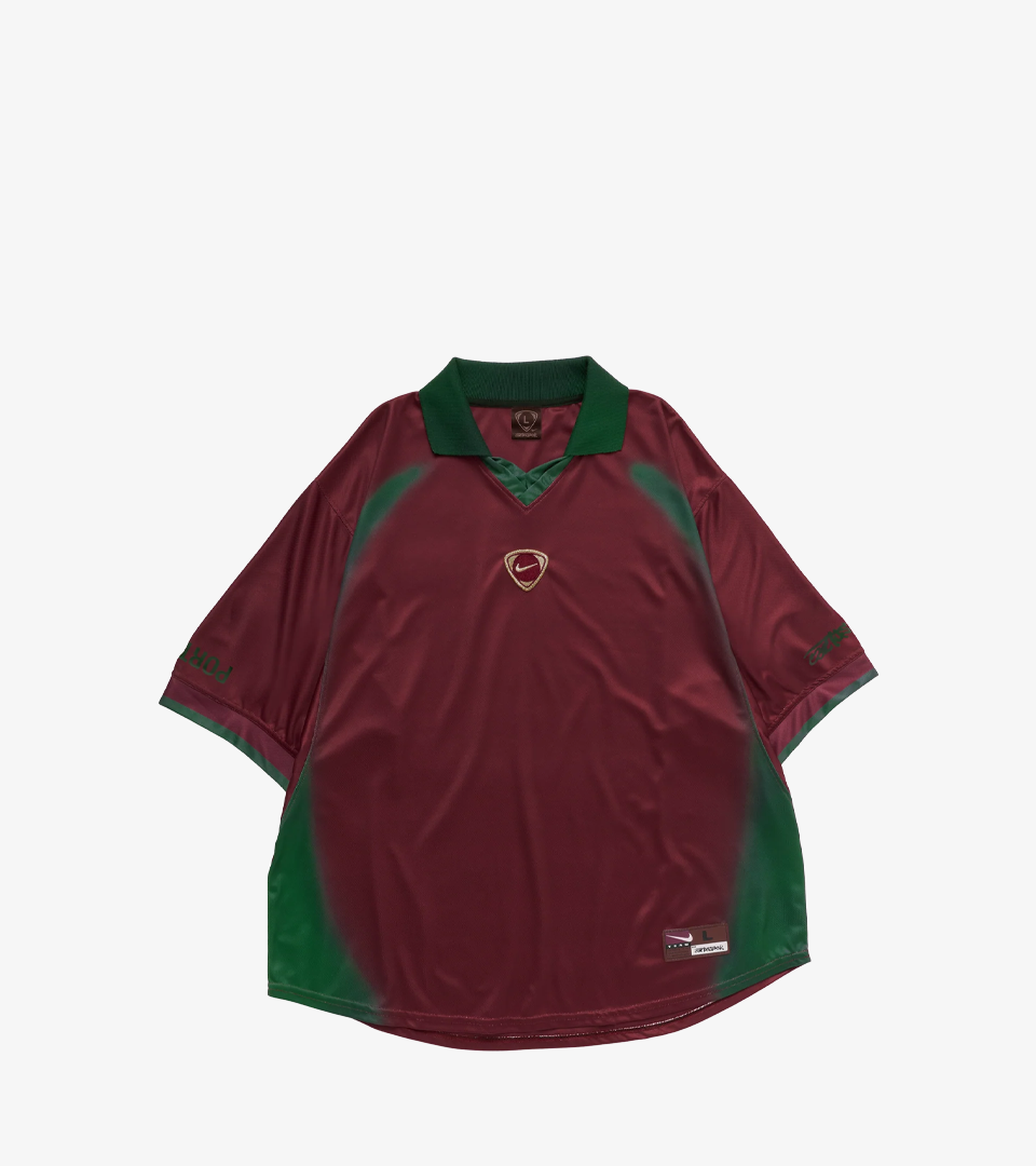 Maillot Rétro RUSSEL — Travis Scott Cactus Jack x Nike Portugal Total 90 Maroon/Green