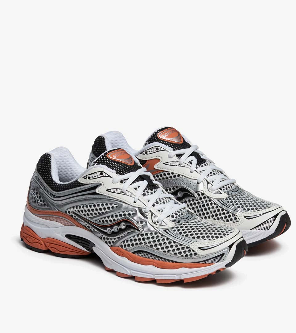 Saucony ProGrid Omni 9 – Silver / Orange / Black