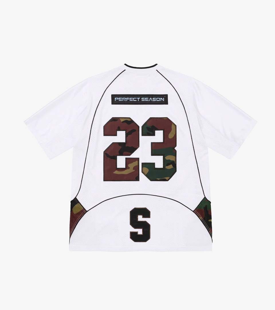 Supreme Perfect Season Football Jersey – White / Camo (SS23)