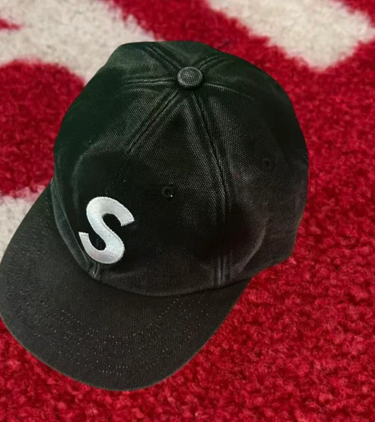 Supreme Pigment Coated Canvas S Logo 6-Panel – Black (moins de 200€)