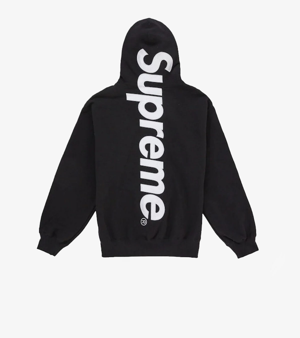 Supreme Satin Appliqué Hooded Sweatshirt FW25 – Noir