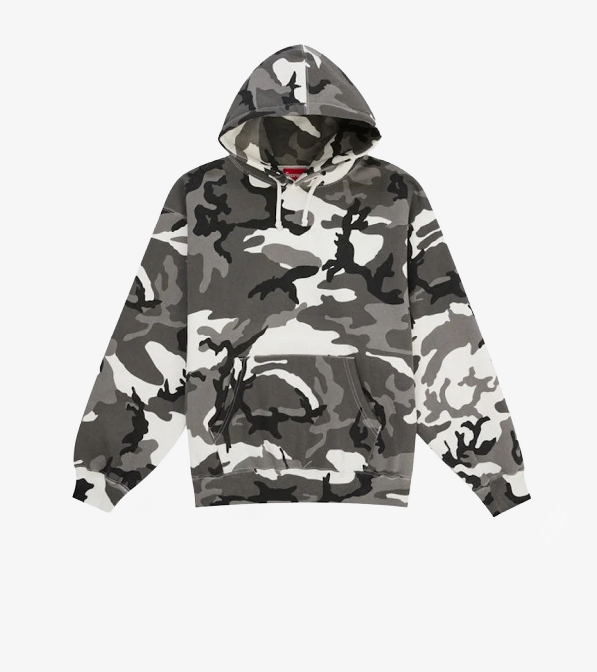 Supreme Satin Applique Hooded Sweatshirt SS26 — Snow Camo