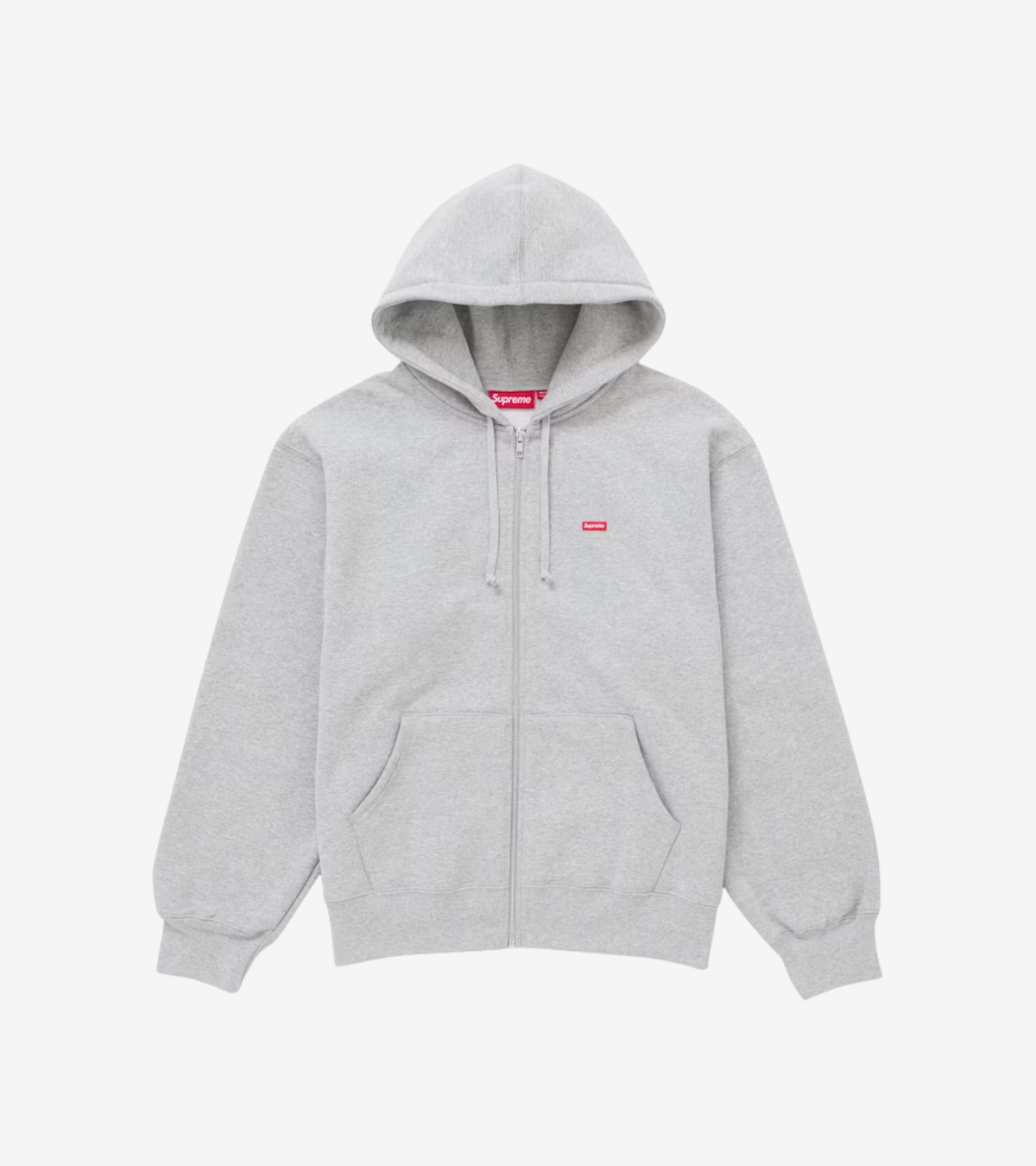 Supreme Small Box Zip Up Hooded Sweatshirt – Heather Grey
