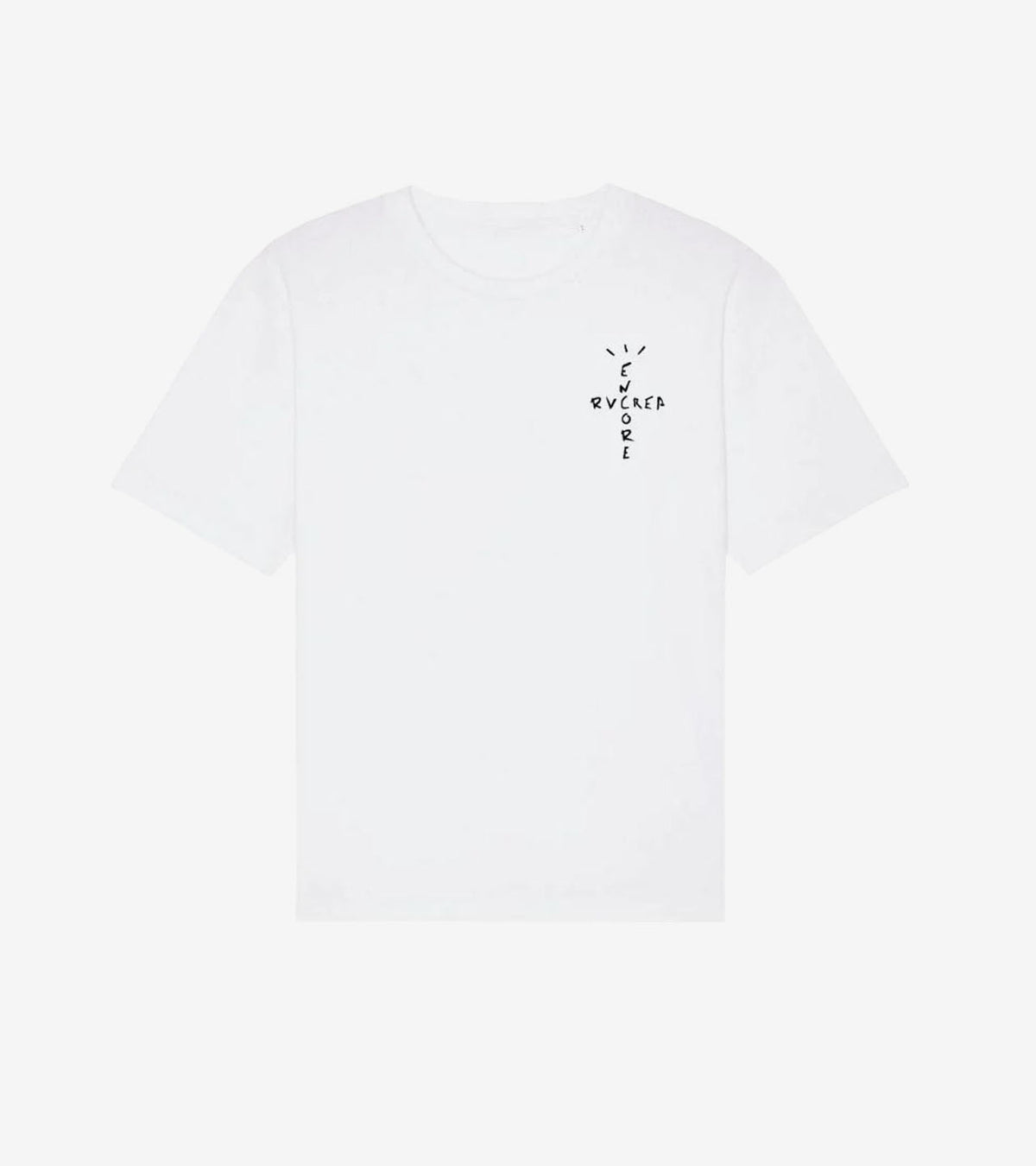 T-shirt Encore x Rvcrea Travis Phantom White — Logo Cœur & Tableau Black Phantom