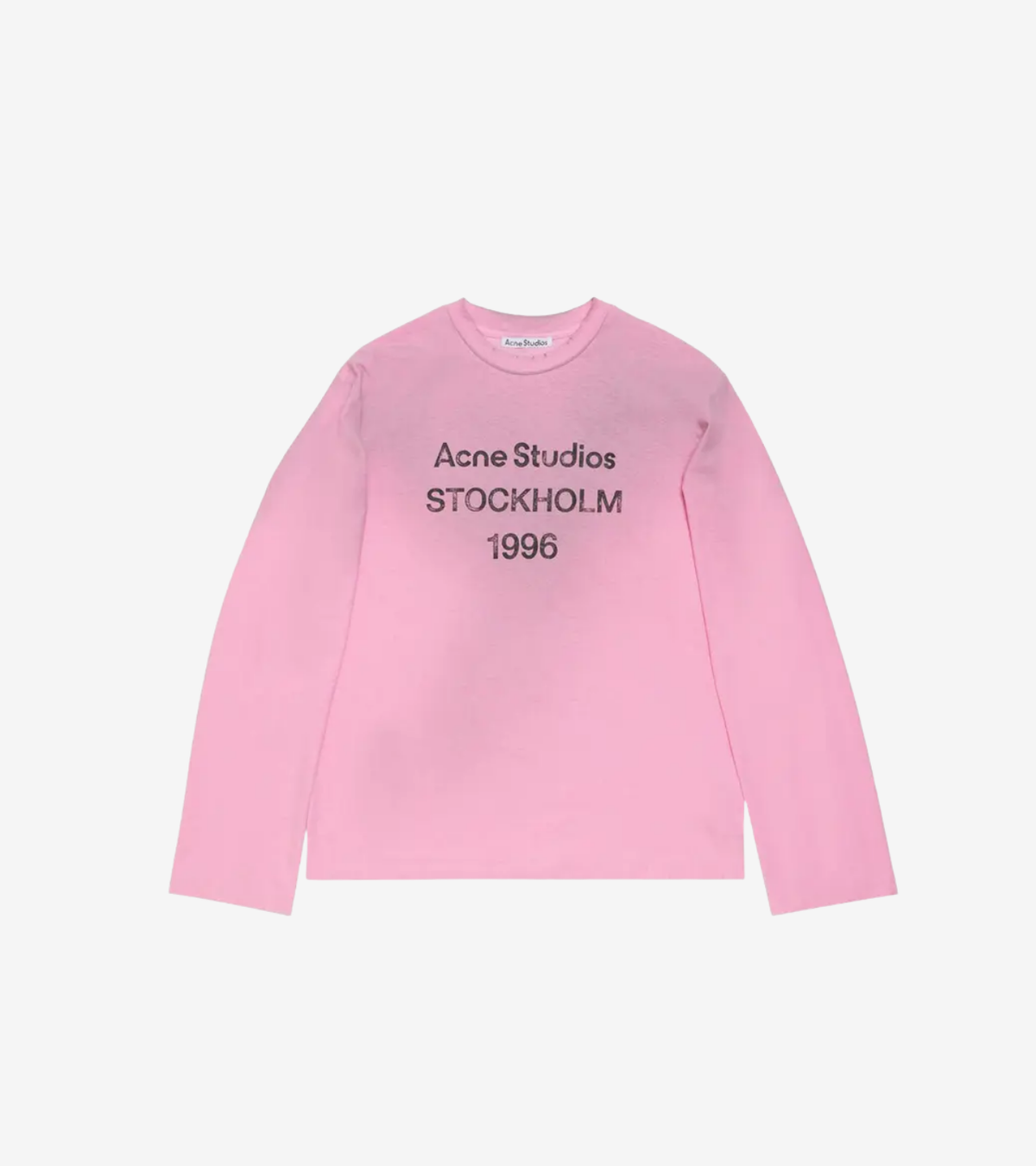 Acne Studios Sprayed 1996 Logo Long Sleeve T-Shirt – Cotton Candy Pink