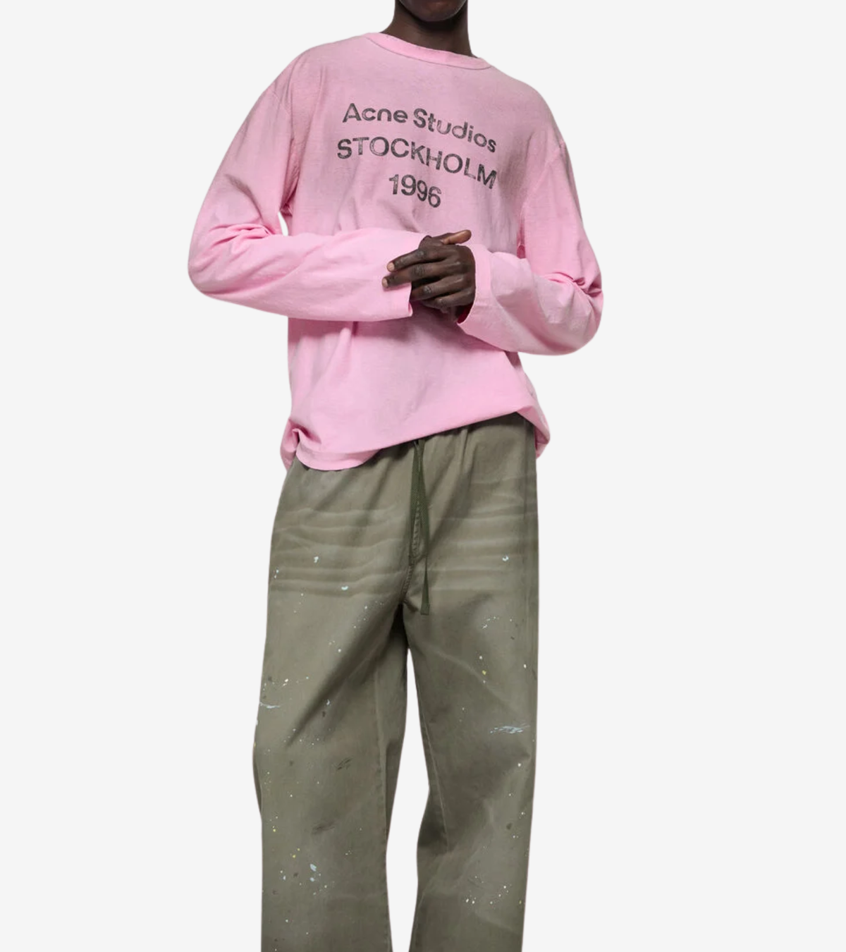 Acne Studios Sprayed 1996 Logo Long Sleeve T-Shirt – Cotton Candy Pink