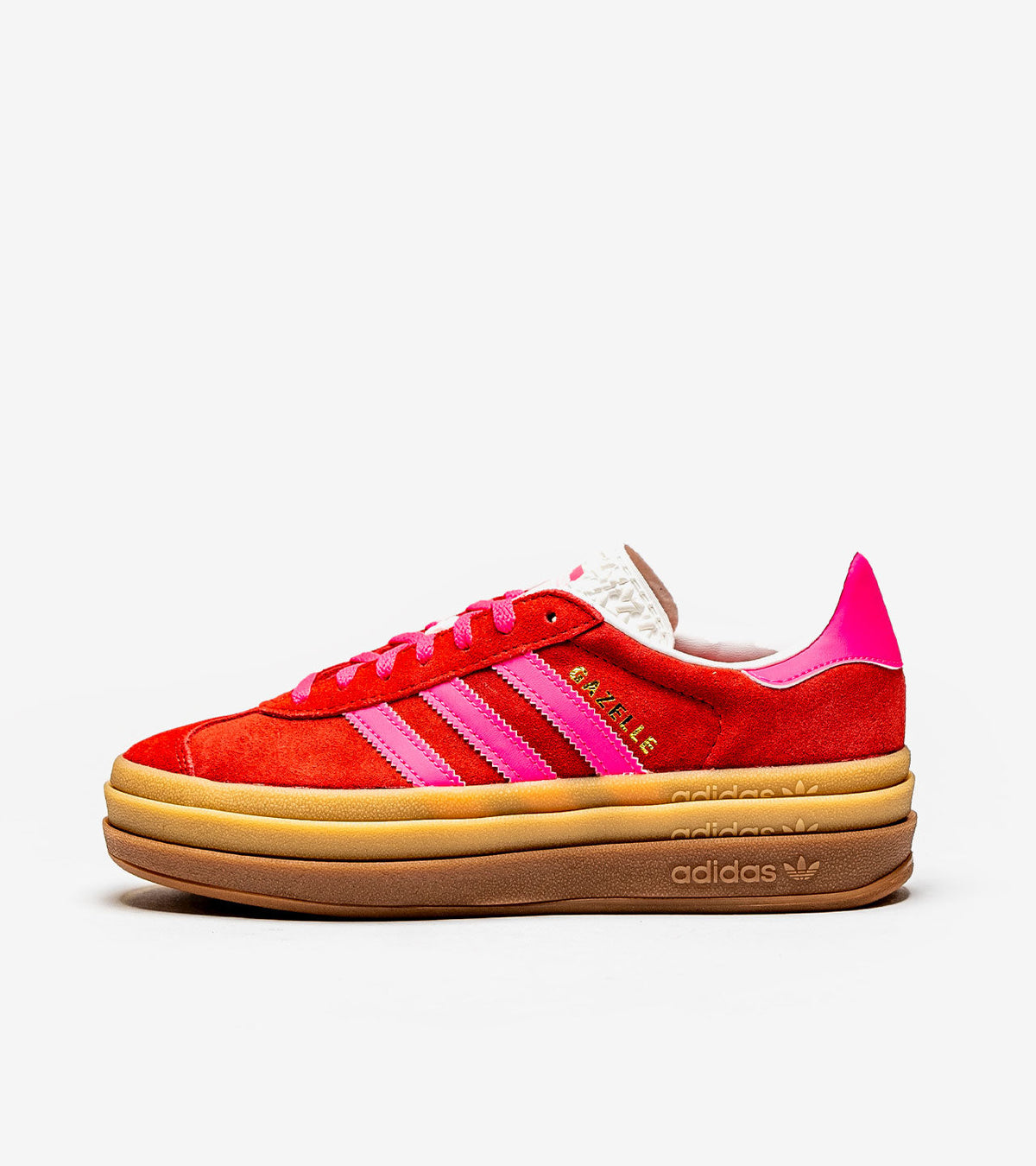 Adidas Gazelle Bold Collegiate Red Lucid Pink — Femme (IH7496)
