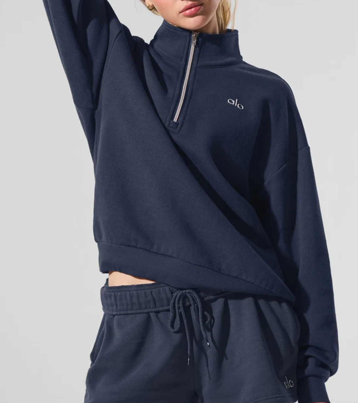 Alo Yoga 1/4 Zip Navy – Pull Athleisure Zippé Moins de 200€