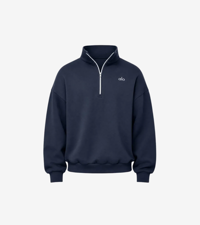 Alo Yoga 1/4 Zip Navy – Pull Athleisure Zippé Moins de 200€