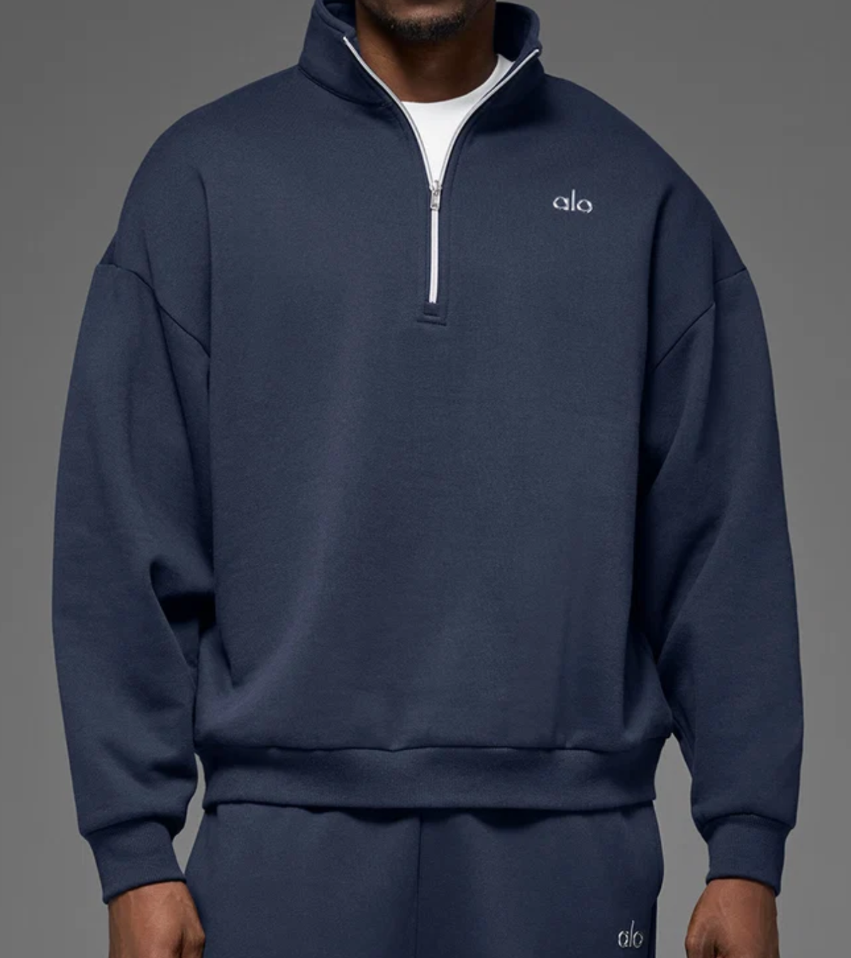 Alo Yoga 1/4 Zip Navy – Pull Athleisure Zippé Moins de 200€
