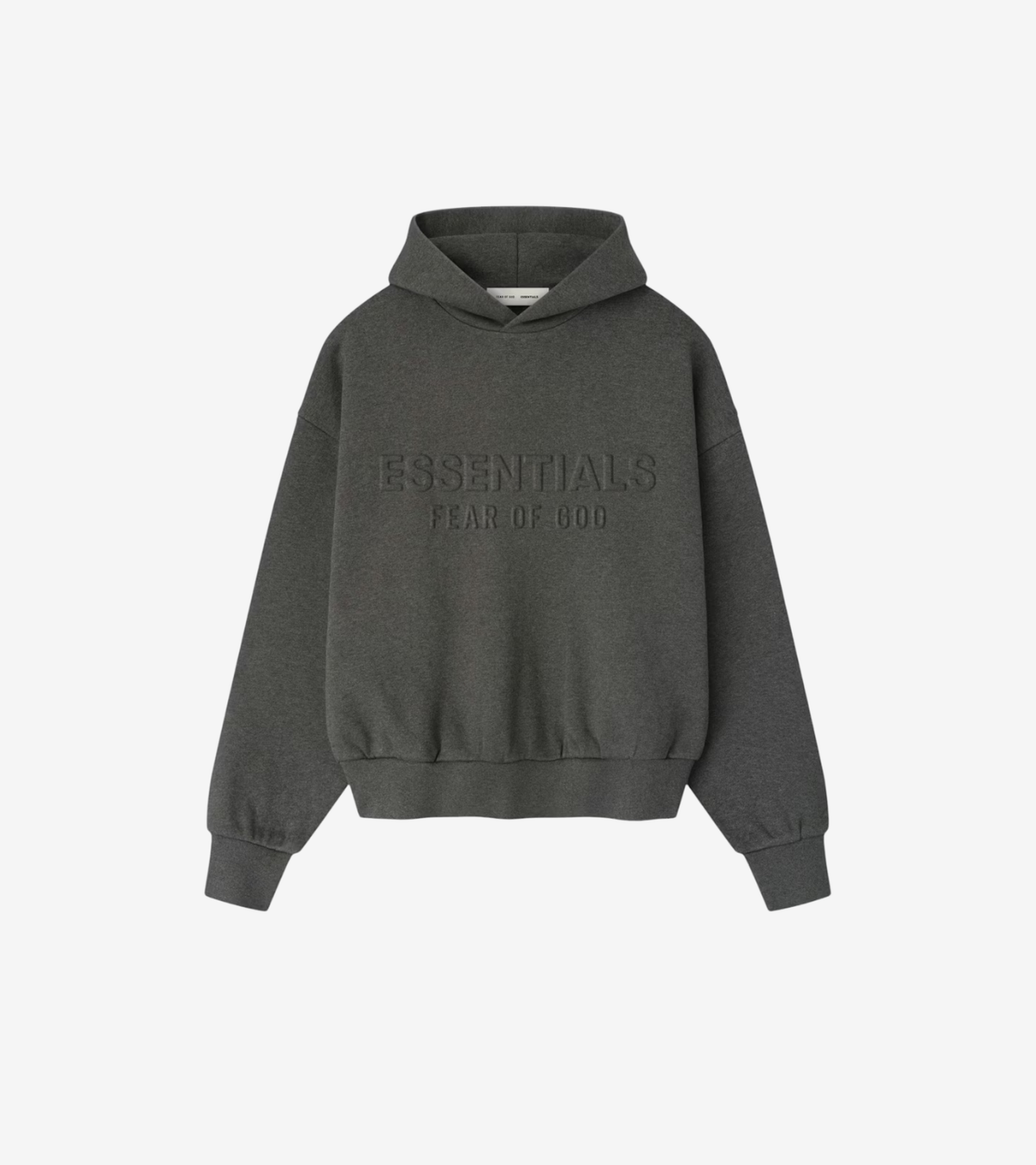 Fear of God Essentials Embossed Classic Hoodie – Charcoal Heather