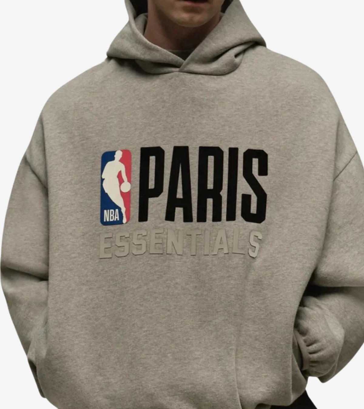 Fear of God Essentials x NBA Paris Hoodie 'Warm Heather'