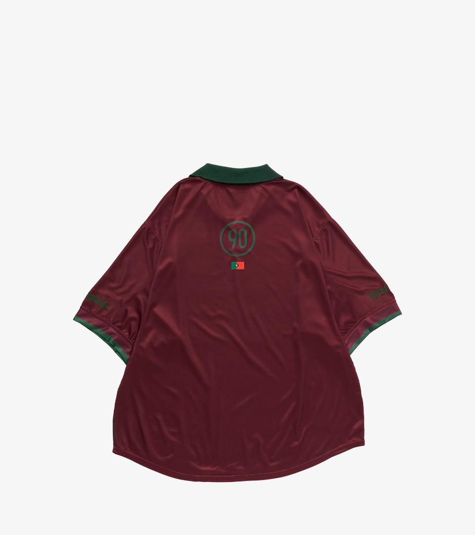 Maillot Rétro RUSSEL — Travis Scott Cactus Jack x Nike Portugal Total 90 Maroon/Green