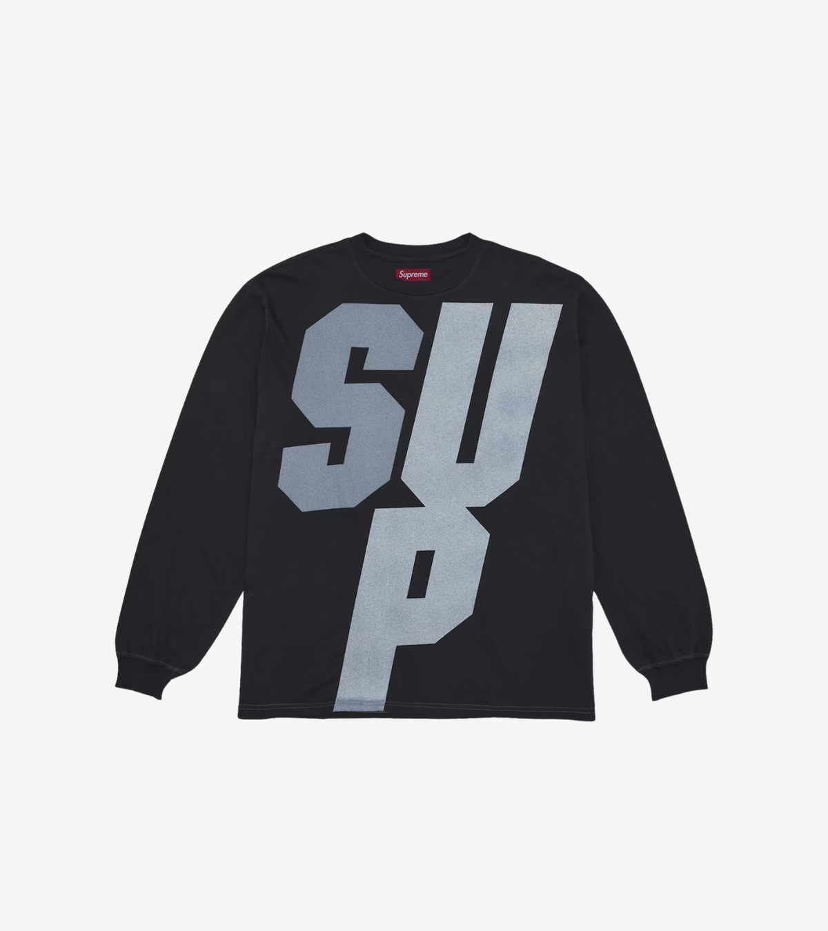 Supreme Reflective L/S Top – Noir (Manches longues streetwear)