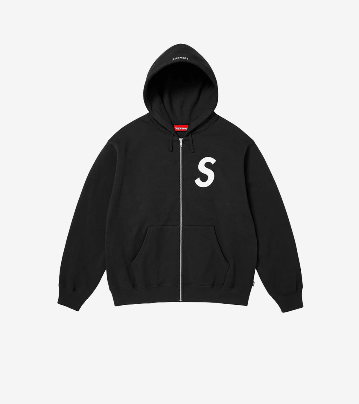 Supreme S Logo Zip Up Hooded Sweatshirt (FW25) — Noir