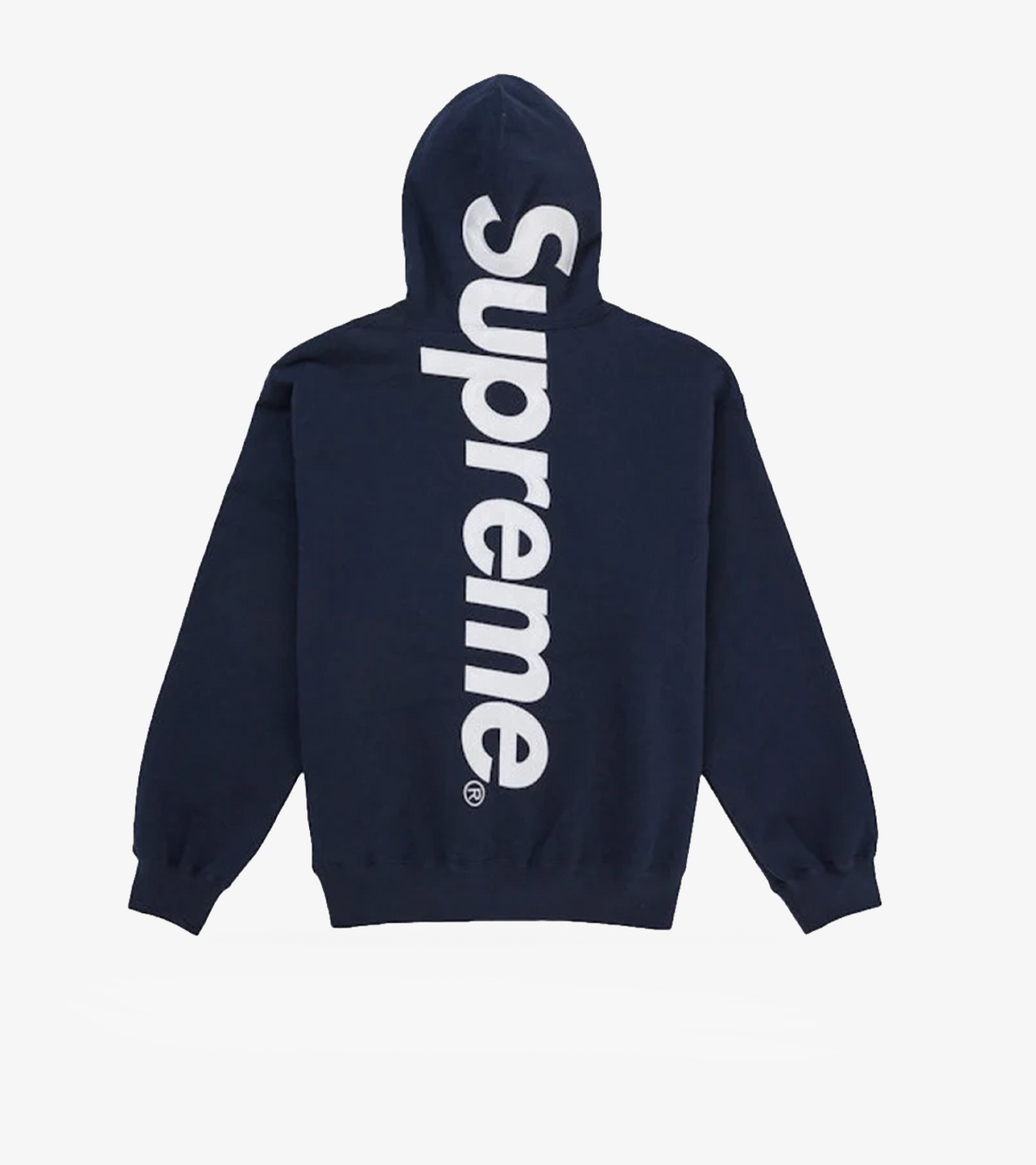 Supreme Satin Applique Hooded Sweatshirt – Washed Navy (SS26)