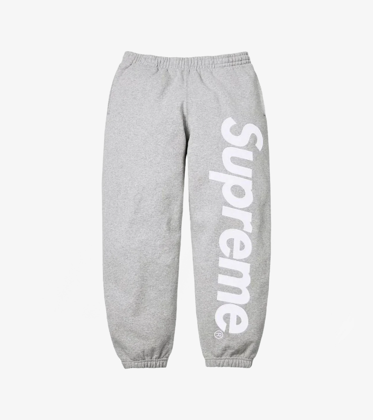 Supreme Satin Appliqué Sweatpant FW25 – Heather Grey