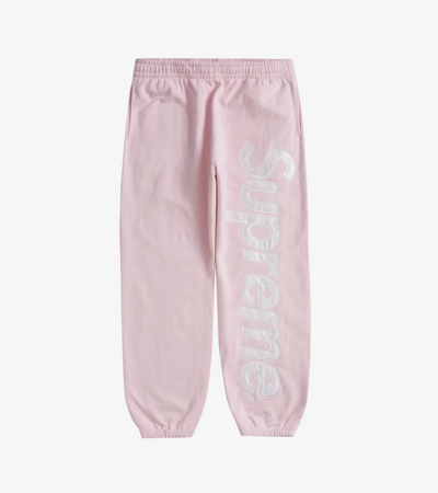 Supreme Satin Appliqué Sweatpant FW25 – Rose (Pink)